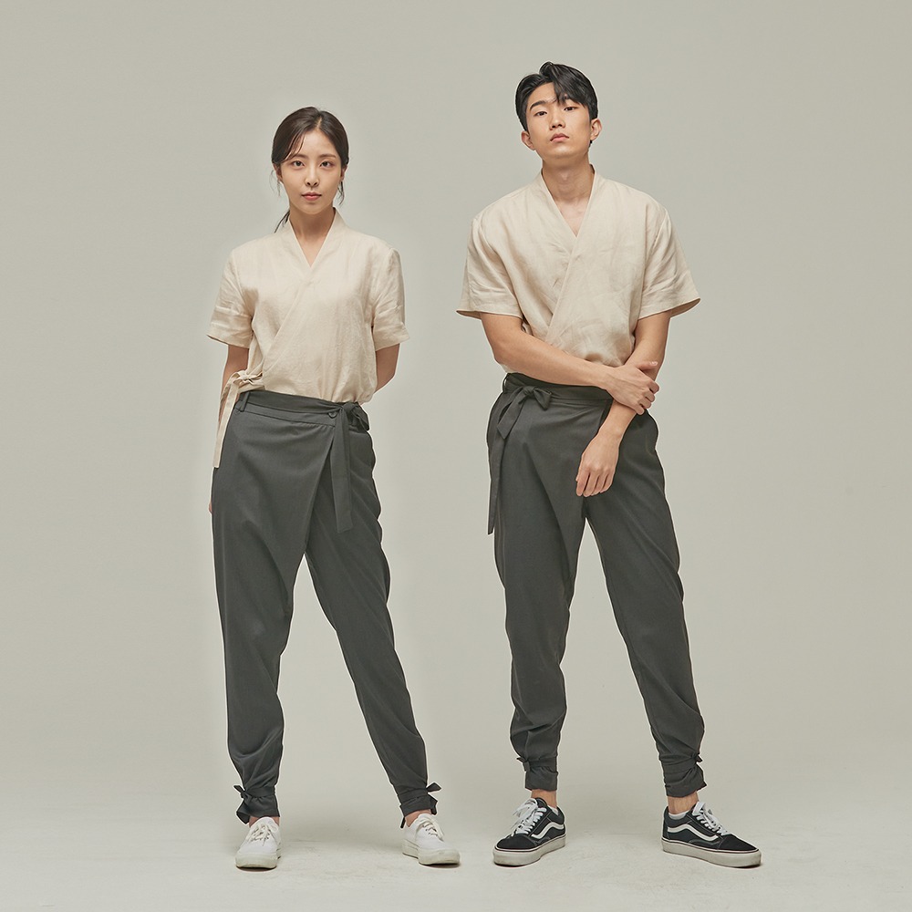 Sapok Slacks Hanbok Pants [Medium gray]