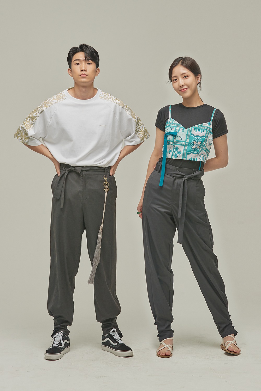 Classic Maru Hanbok Pants [Medium gray]